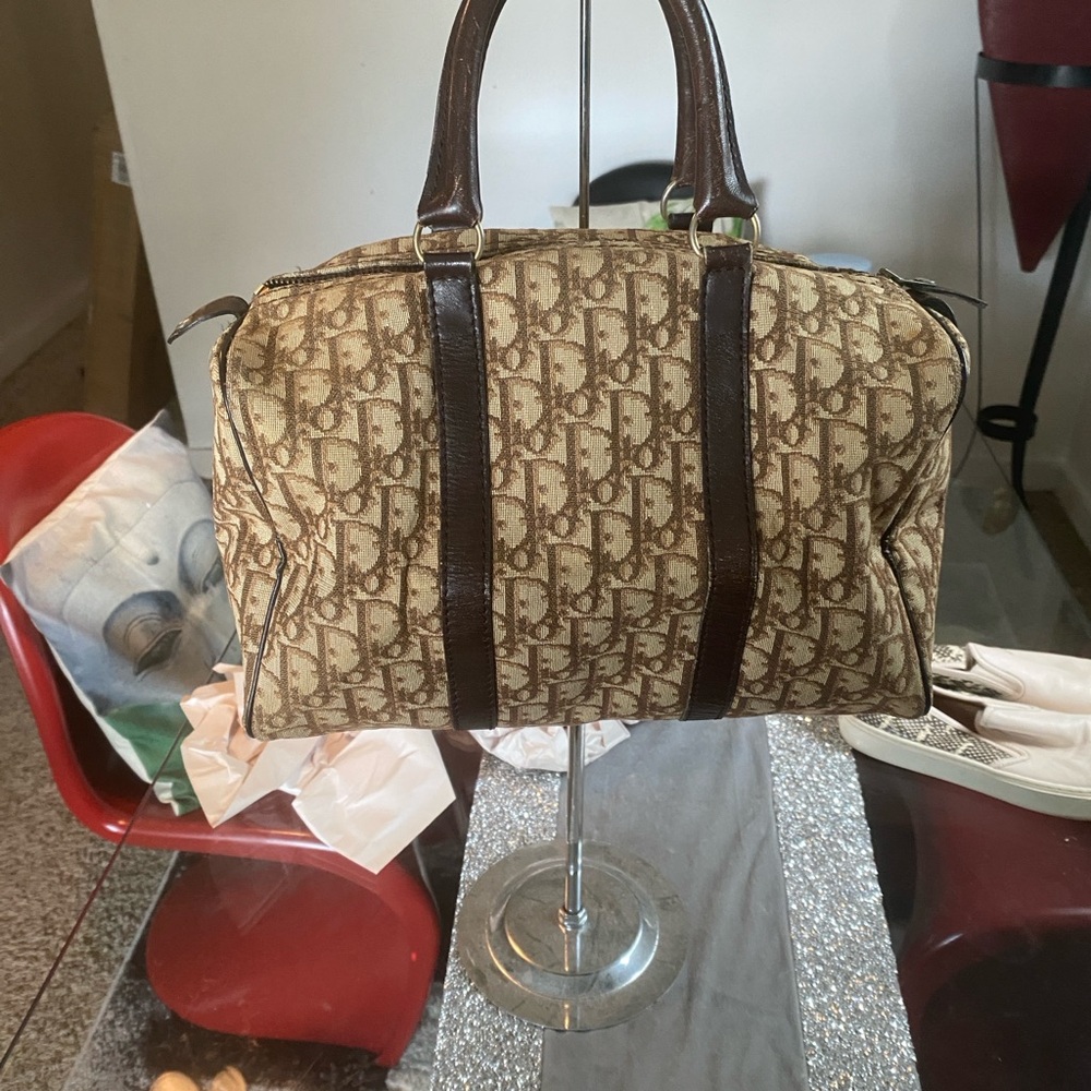 (Authentic)Christian Dior Beige Monogram Tote - Picture 12 of 13